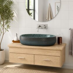 Countertop Basin Oval Turquoise Ceramic Bathroom Sink Vanity Wash 59x40x14cm