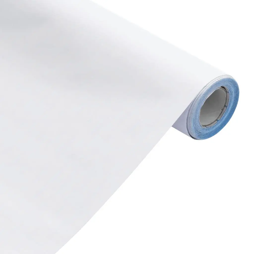 Self-Adhesive Decorative Film PVC Roll Matte White 90x500cm Furniture Sticker for DIY Projects and Protection