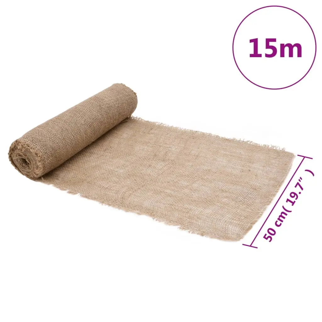 Jute Roll 0.5x15m Natural Burlap Runner Craft Decor Weddings Parties Home Table