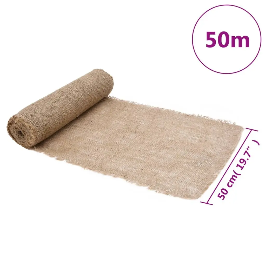 Jute Roll Natural 0.5x50m Burlap Runner Craft Decor