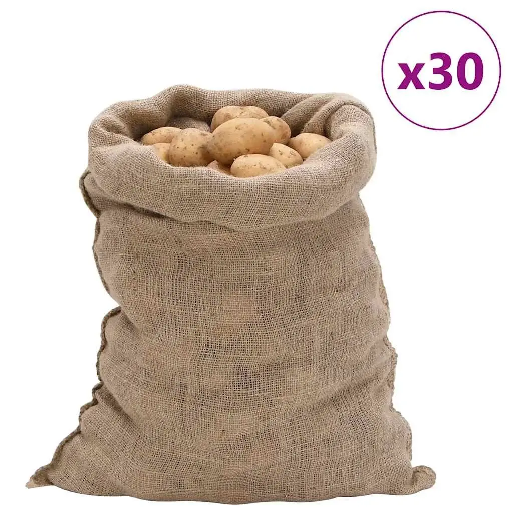 Jute Sacks Brown 60x105 cm Natural Burlap Multipurpose Storage Bags 30 Piece