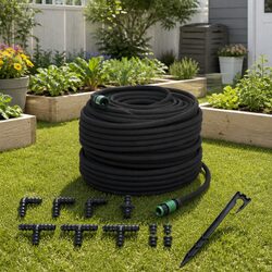 100m Black Garden Soaker Hose — Efficient Watering Made Easy