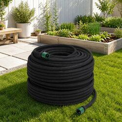 Garden Soaker Hose 100m Black Drip Irrigation Watering System Flexible Coil