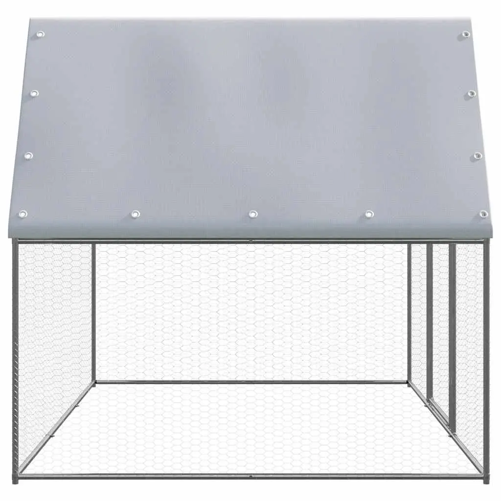 Chicken Cage Silver Grey 3x2x2m Galvanised Steel Outdoor Enclosure for Hens Ducks and Small Animals