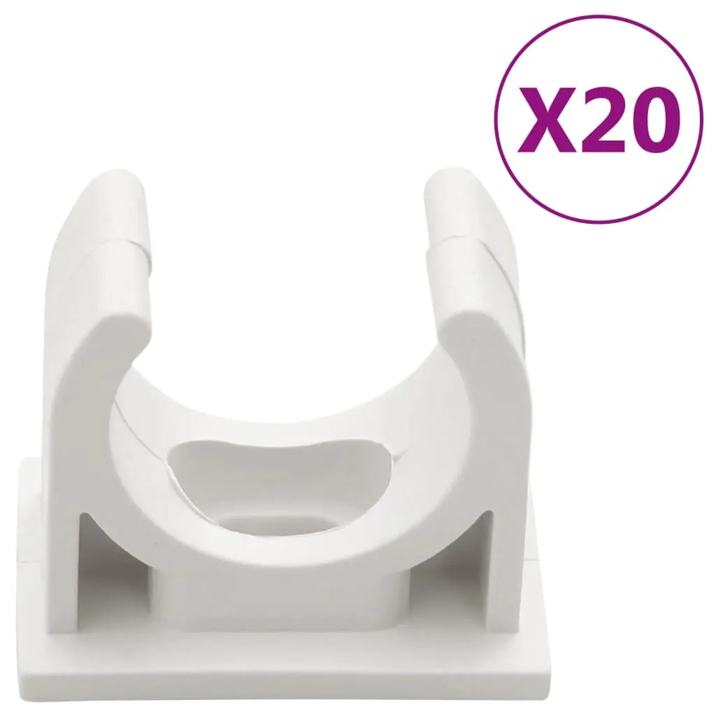 Cable Trunking White 20mm PVC Cord Cover Clips 10m Organiser