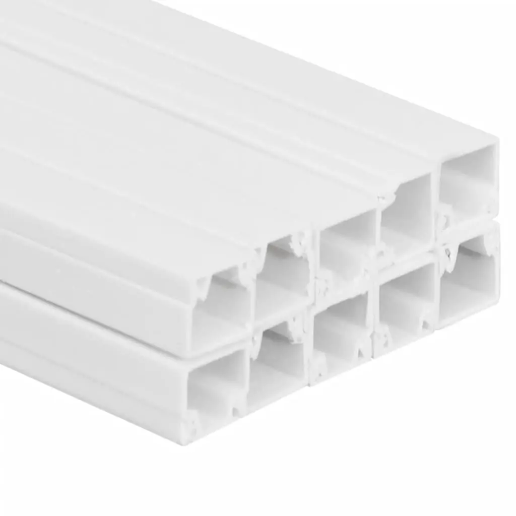 Cable Trunking White 10x10mm 10m PVC Wire Management Organiser Channels