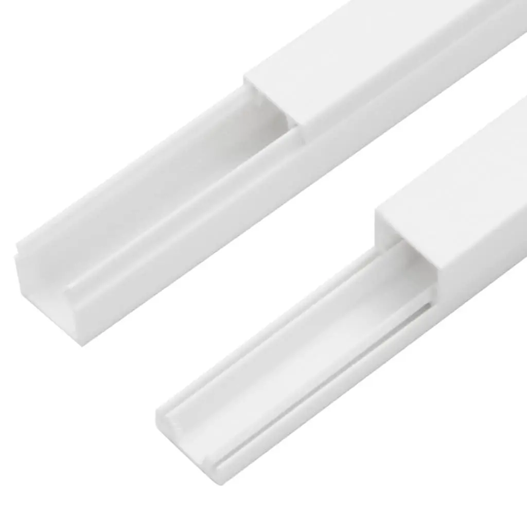 Cable Trunking White 10x10mm 10m PVC Wire Management Organiser Channels