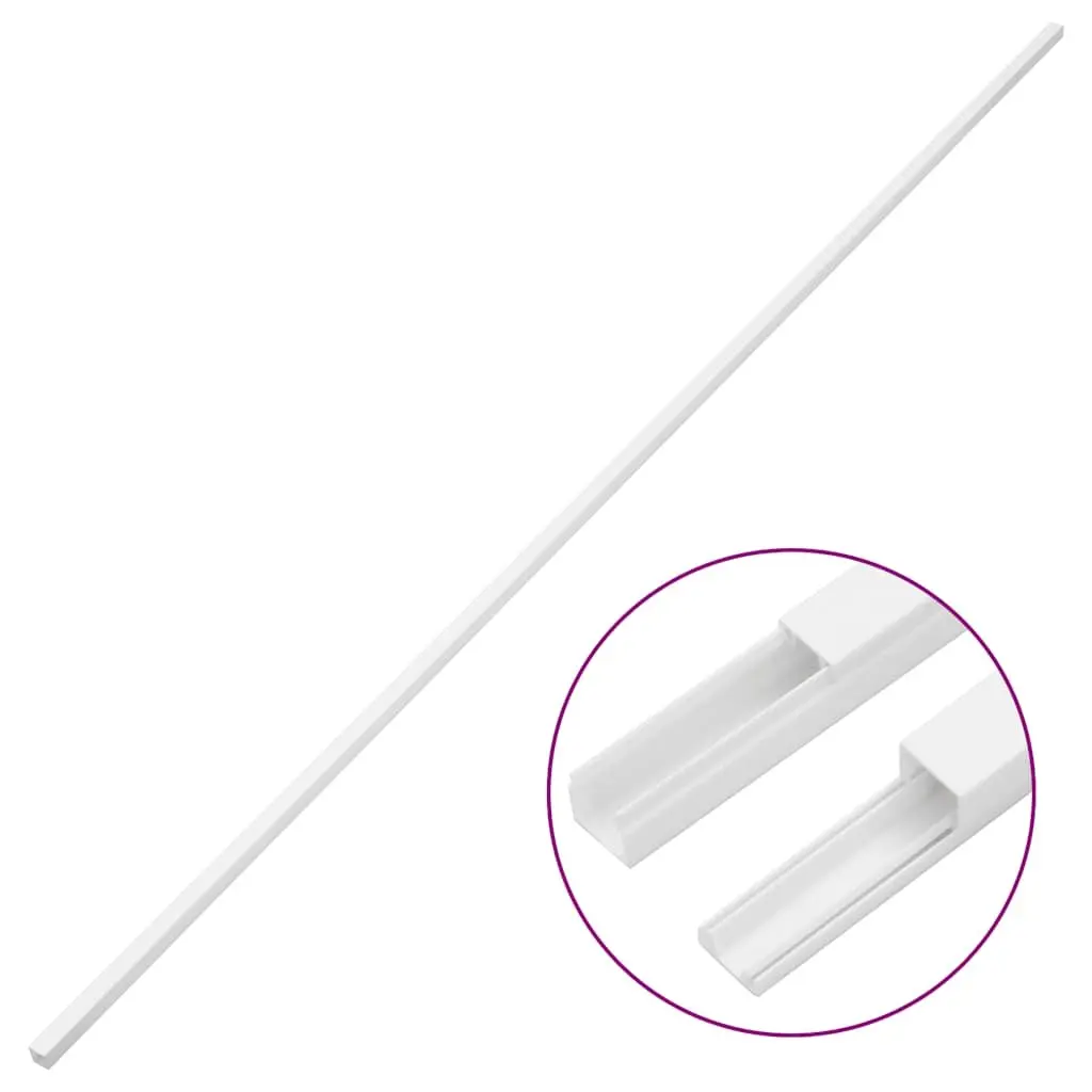 Cable Trunking 30x20mm 10m White PVC Cord Cover Wall Floor Mounting Channel