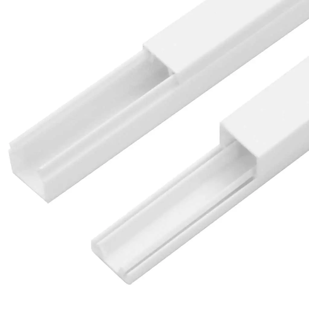 Cable Trunking 30x20mm 10m White PVC Cord Cover Wall Floor Mounting Channel