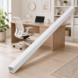 Cable Trunking 40x25mm 10m White PVC Cord Cover Organiser Wall Floor Mount