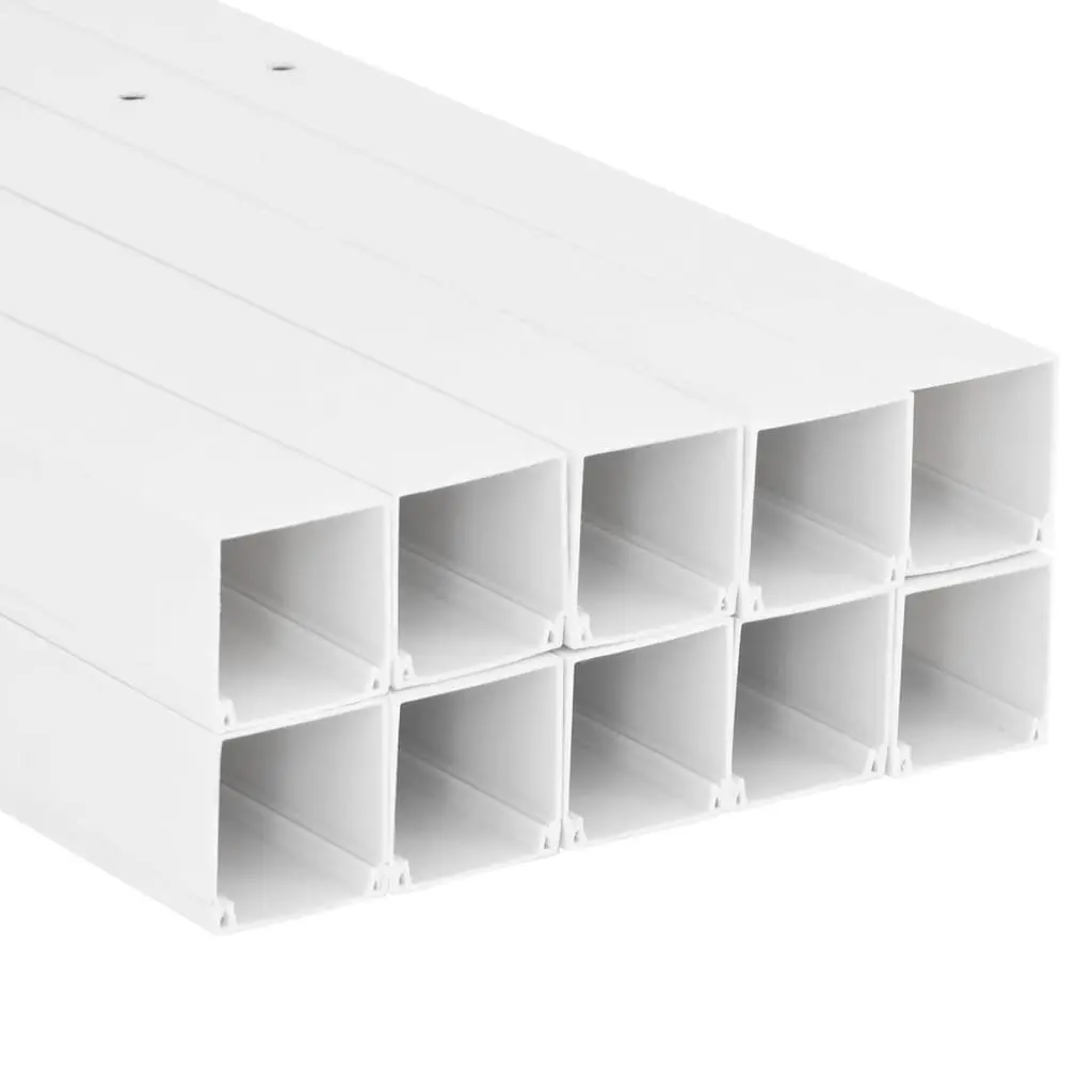Cable Trunking White 60x40mm PVC 10m Cord Cover Organizer Management System