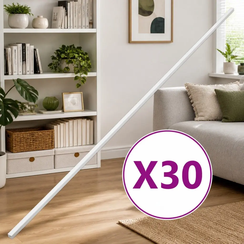 White PVC Cable Trunking 30x15mm 30m