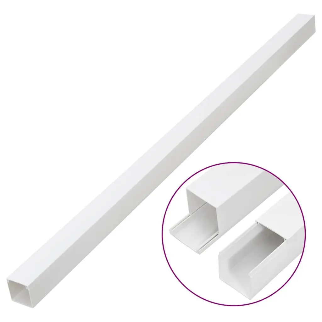 Cable Trunking 40x25 mm 30 m White PVC Wall Floor Ceiling Cord Cover Management