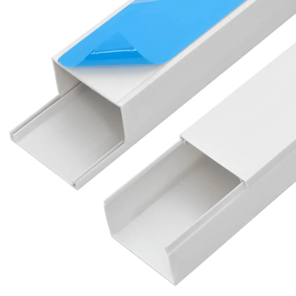 Cable Trunking White 60x40mm Self-Adhesive PVC Cord Concealer 30m