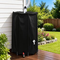 Water Tank 500L Foldable Collapsible Rainwater Storage Garden Tap Black