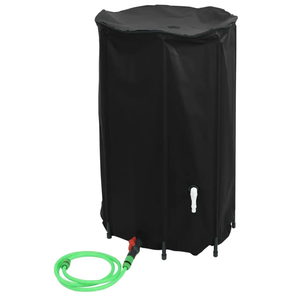 Foldable Water Tank Black 500L Collapsible Rainwater Storage with Tap Outlet