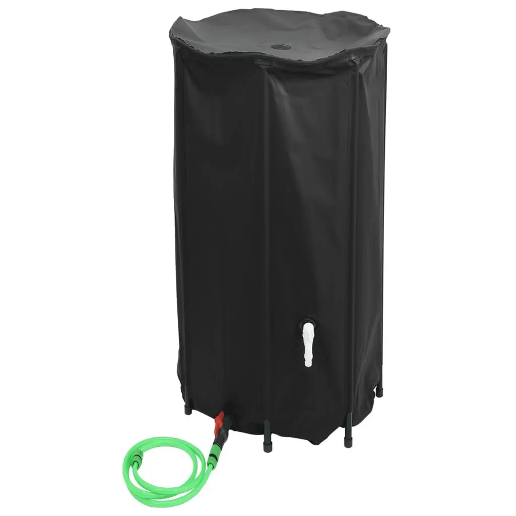 Collapsible Water Tank Black 380L Foldable with Tap for Rainwater Storage Garden Outdoor
