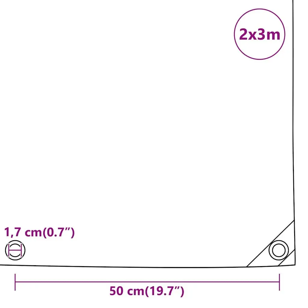 Heavy Duty Tarpaulin Anthracite 2x3m Water Resistant