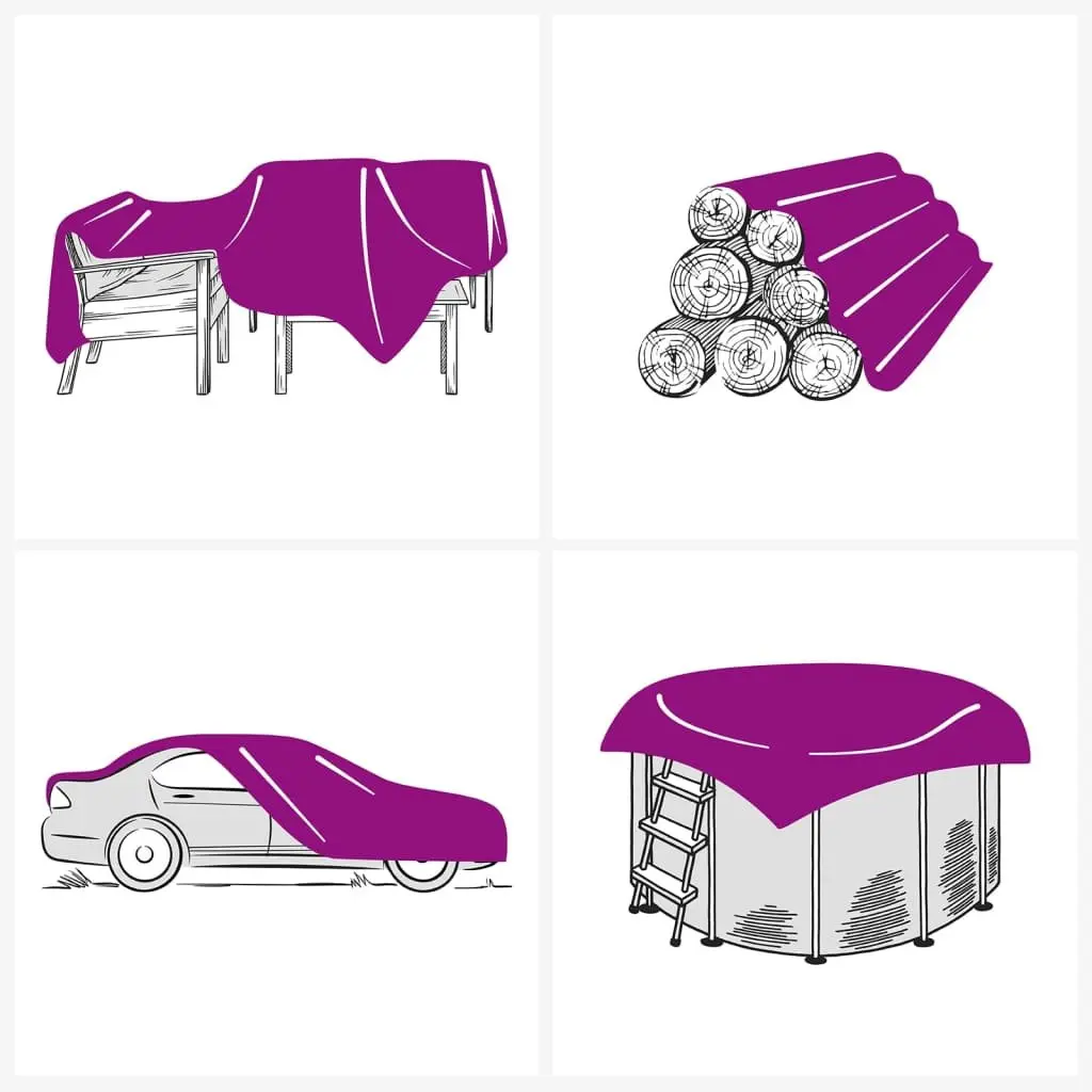 Tarpaulin Anthracite 3x4 m Heavy Duty Water Resistant