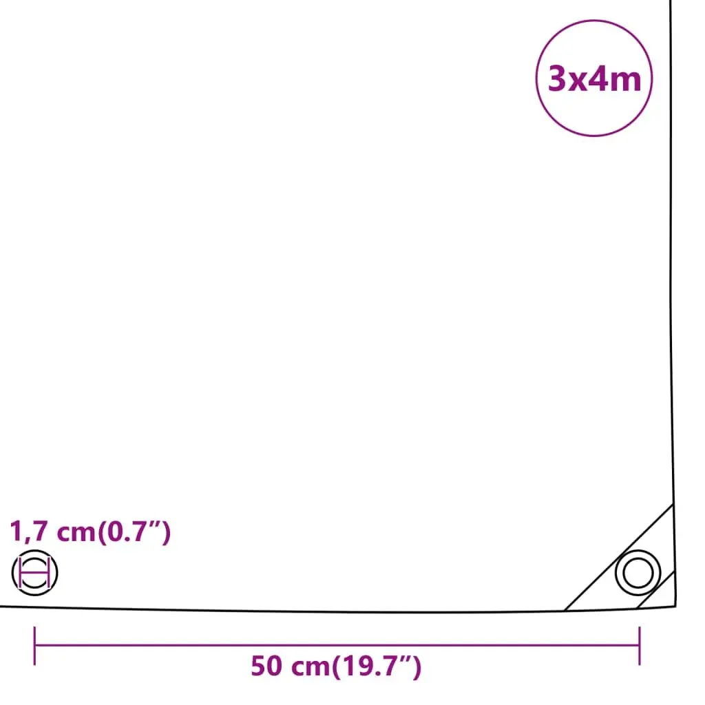 Tarpaulin Anthracite 3x4 m Heavy Duty Water Resistant