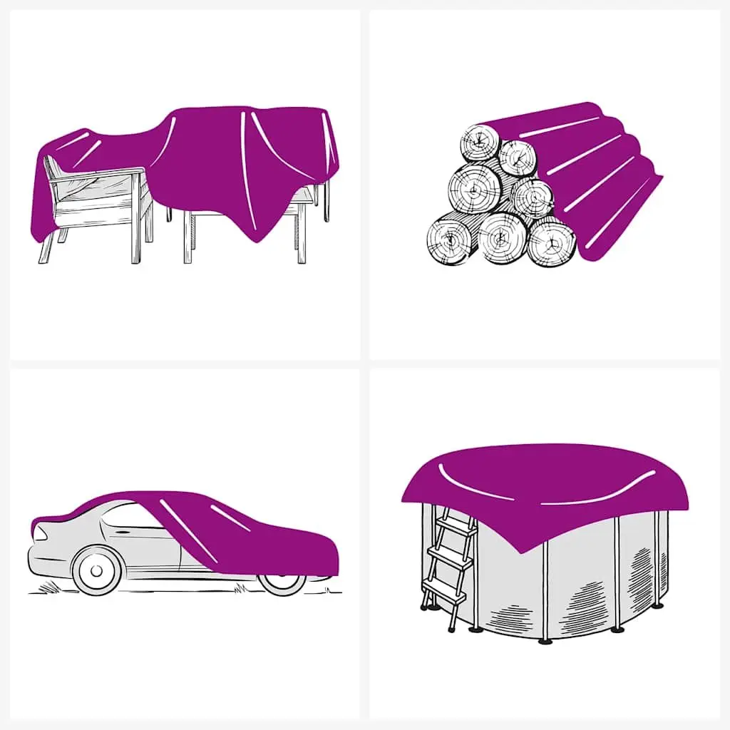 Heavy-Duty Tarpaulin Anthracite 4x6m Water-Resistant Tear-Resistant Garden Furniture Cover