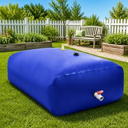 Foldable Water Tank 3000L Blue Garden Storage Rainwater Collection Tap Watering