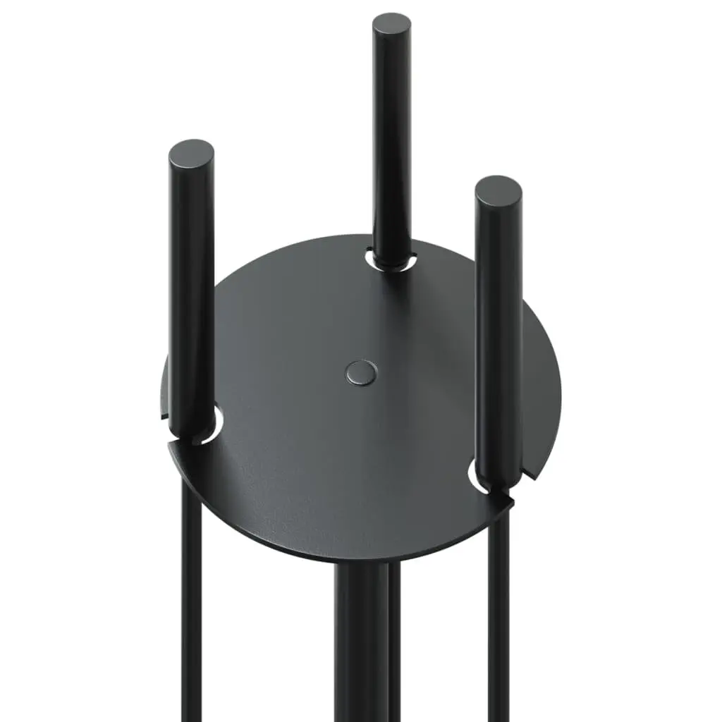Fireplace Tool Set 4 Piece Steel Poker Shovel Broom Brush Ash Cleaning Rack