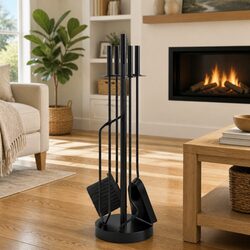 Concise 5-Piece Fireplace Tool Set