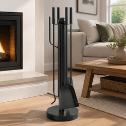 Compact 5 Piece Fireplace Tool Set for Easy Use