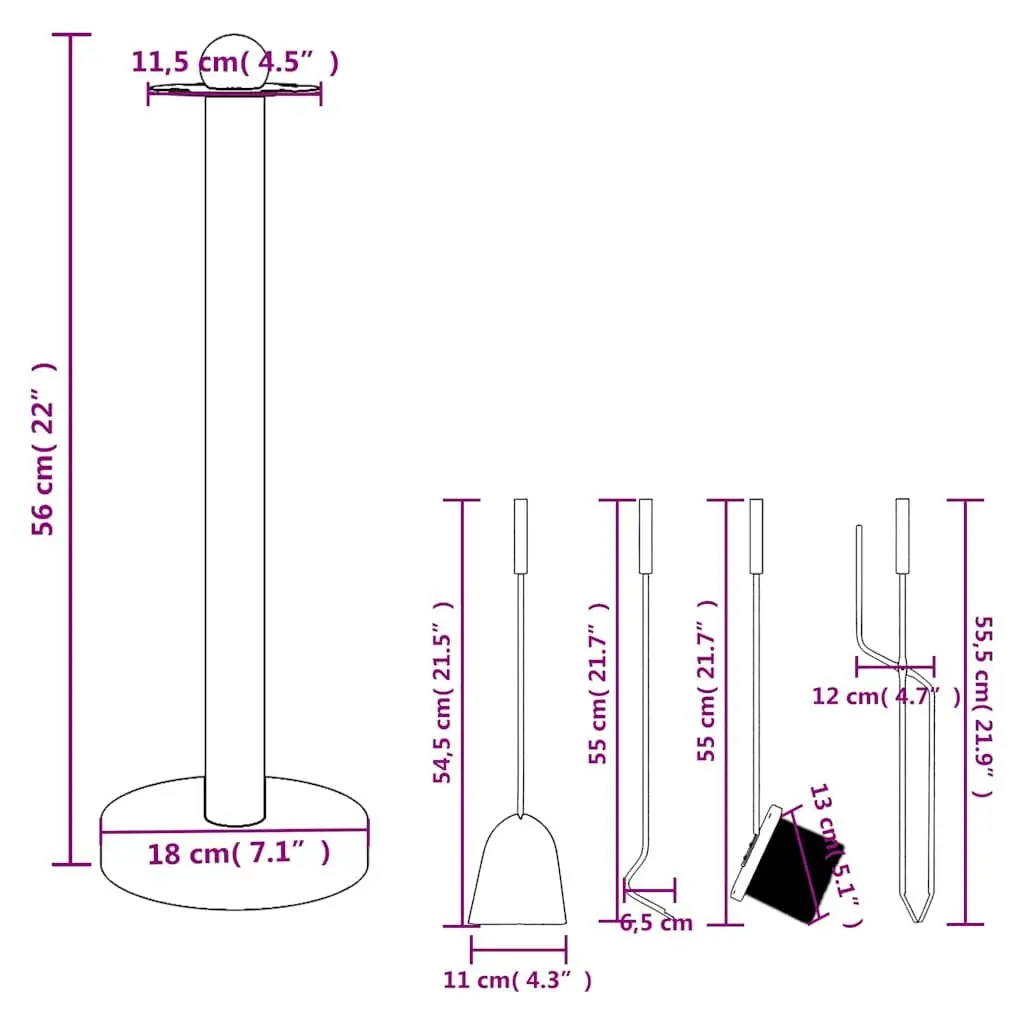 5 Piece Fireplace Tool Set for Easy Use