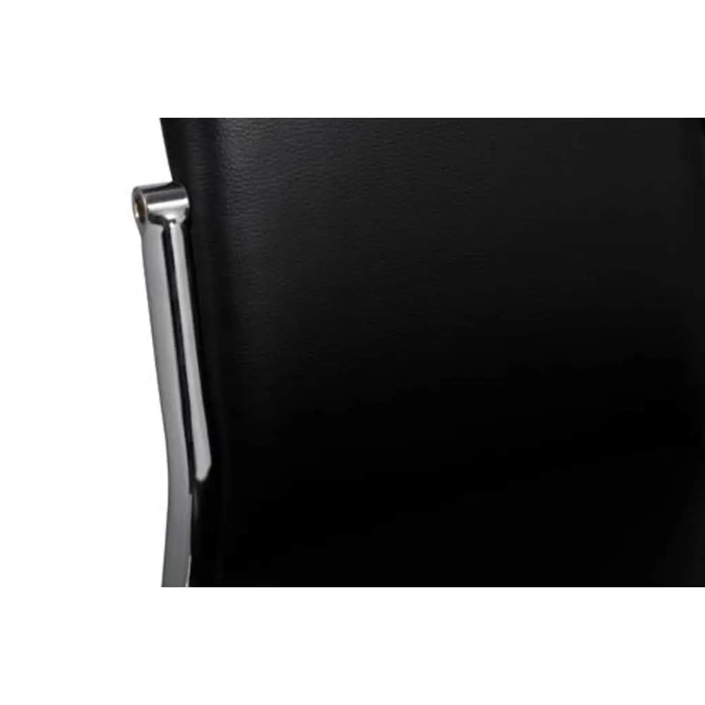 Dining Chairs Black 6 Piece Modern Kitchen High Backrest Faux Leather Seating Set