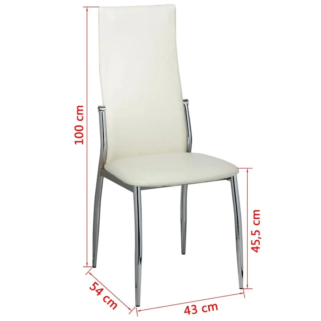 Dining Chairs White Set of 6 High Back Kitchen Room Seating Furniture