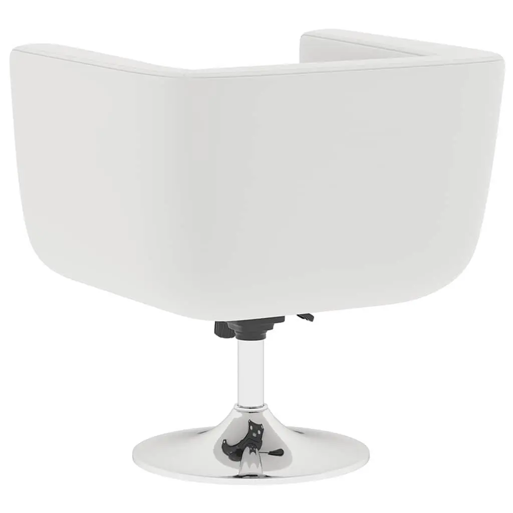 Bar Chairs White 2 Piece Swivel Armchairs Height Adjustable Padded Seat