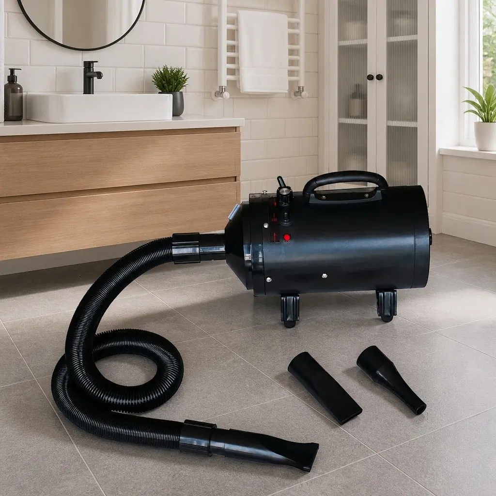 Professional Pet Hair Dryer Beige 2400W Adjustable Speed Temperature Control
