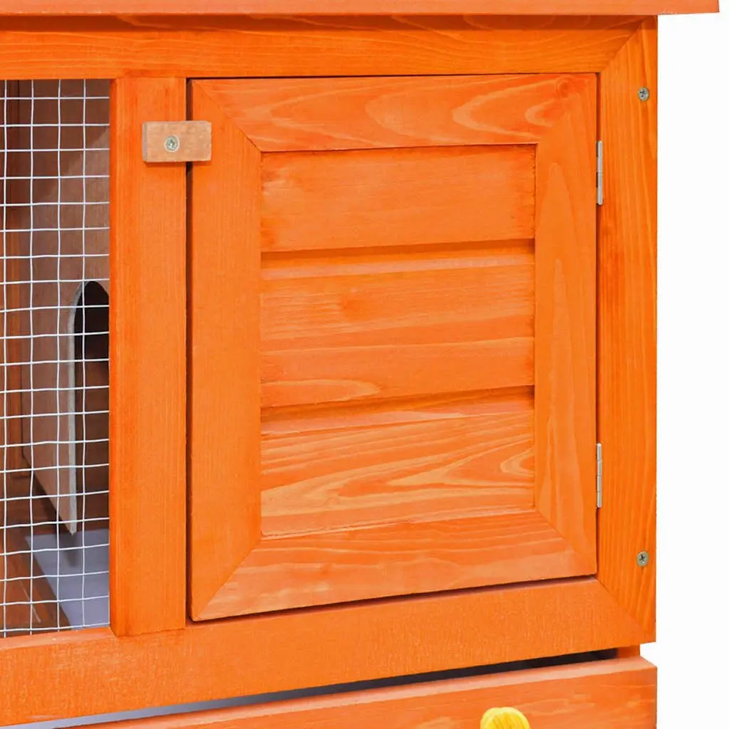 Outdoor Rabbit Hutch Small Animal House Pet Cage Wood 1 Door Brown