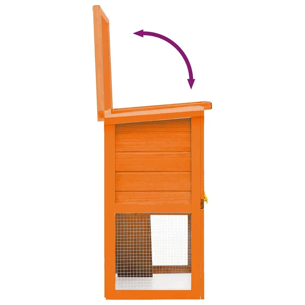 Outdoor Rabbit Hutch Small Animal House Pet Cage Wood 1 Door Brown