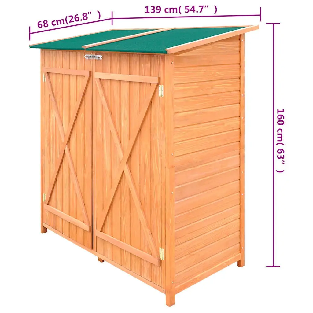 Wooden Garden Tool Shed Storage Room Outdoor Structure Large Brown Durable