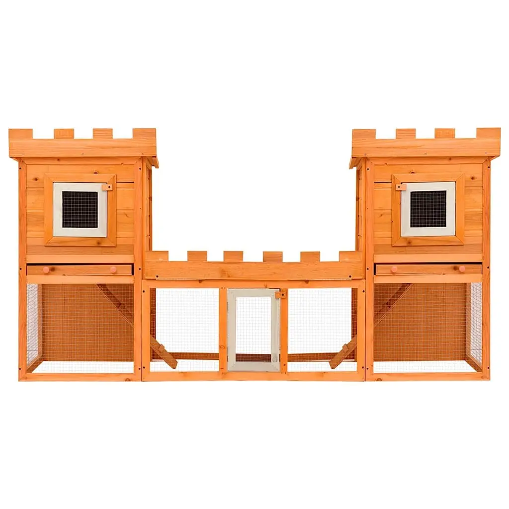 Rabbit Hutch Brown Large Two Layer Outdoor Pet Cage