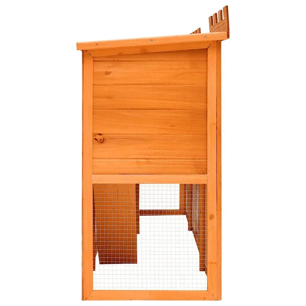 Rabbit Hutch Brown Large Two Layer Outdoor Pet Cage