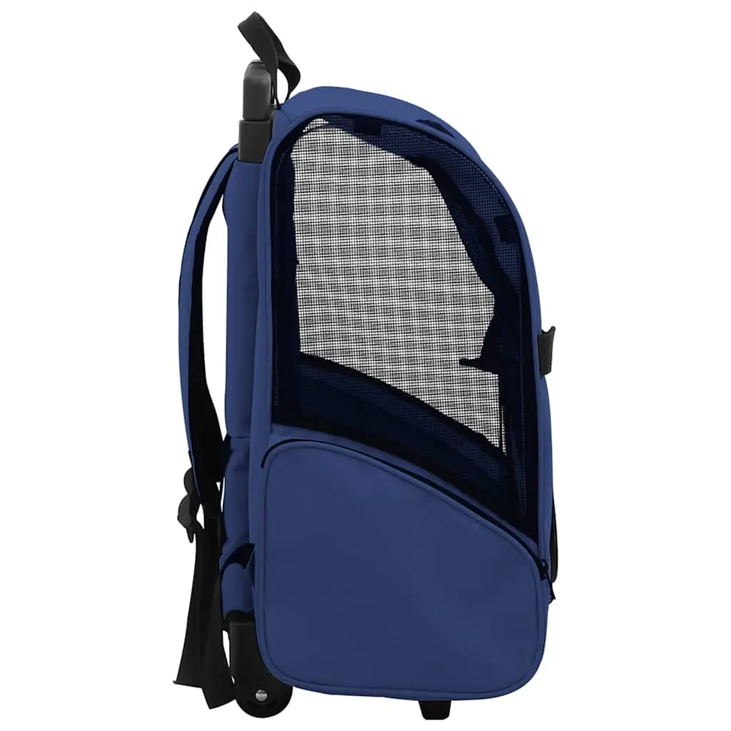 Pet Trolley Blue Foldable Multipurpose Stroller Carrier Backpack Handbag