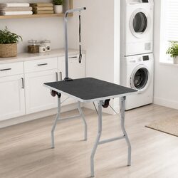 Portable Dog Grooming Table with Castors Adjustable Pet Grooming Station