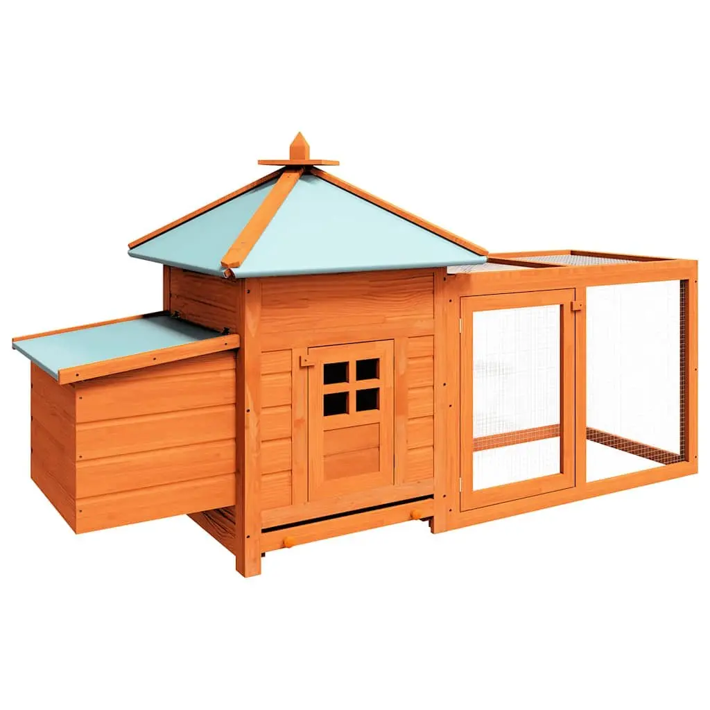 Outdoor Chicken Coop Brown Large Run Iron Mesh Waterproof Fabric