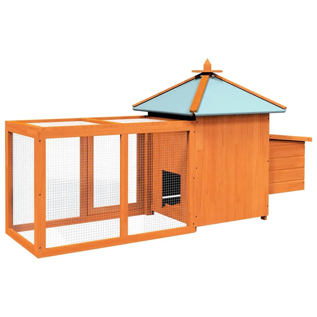 Outdoor Chicken Coop Brown Large Run Iron Mesh Waterproof Fabric