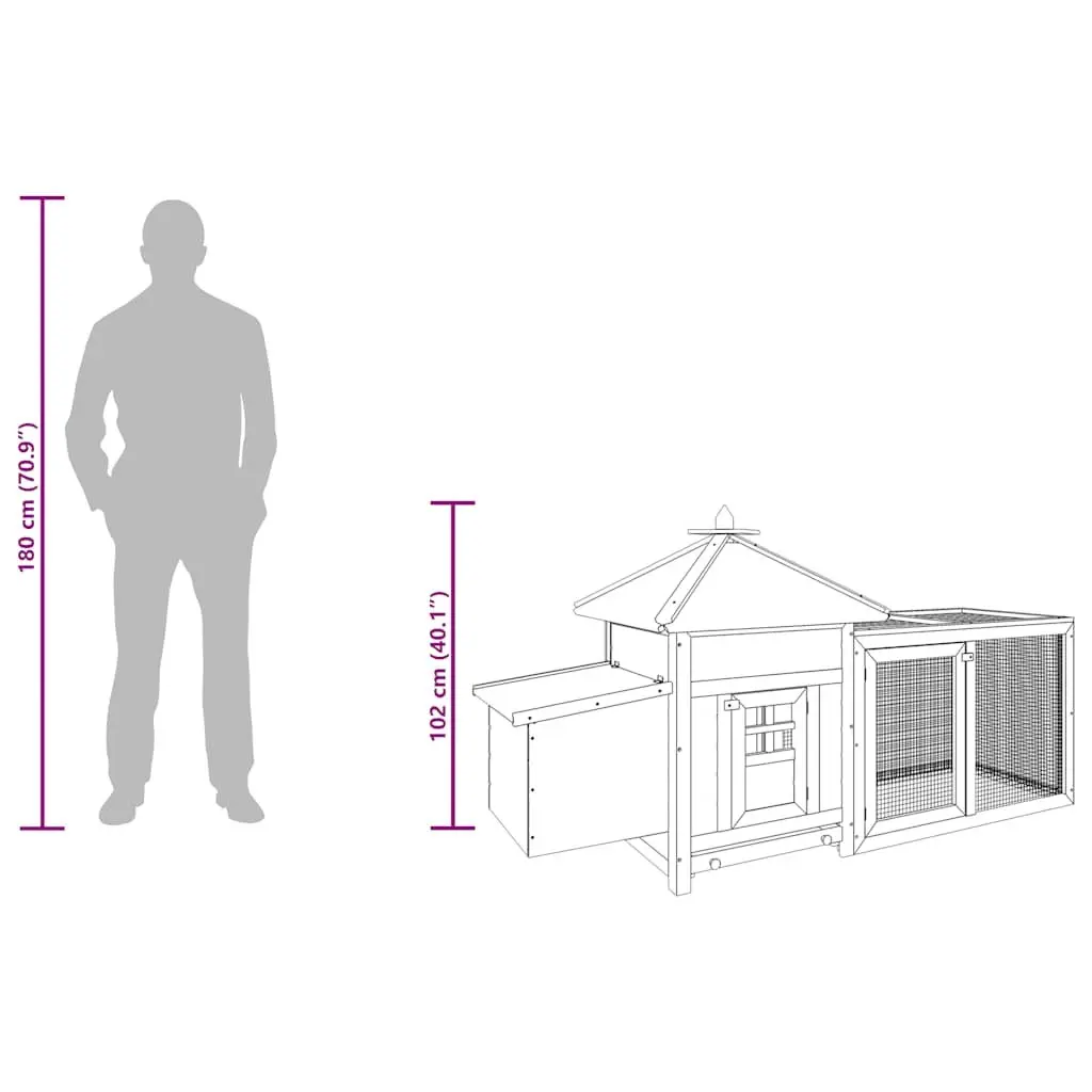 Outdoor Chicken Coop Brown Large Run Iron Mesh Waterproof Fabric
