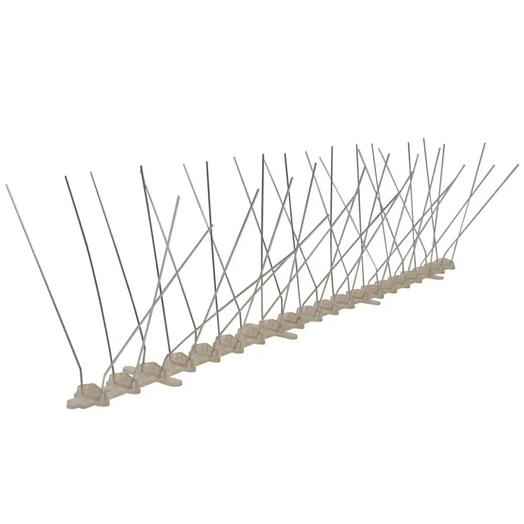 Bird Control Spikes Silver 3m 4-Row Anti Bird Deterrent Pest Control Spikes Set of 6