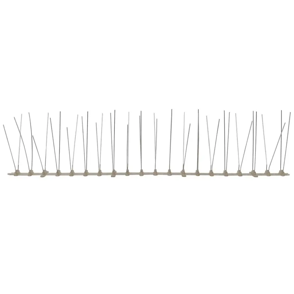 Bird Control Spikes Silver 3m 4-Row Anti Bird Deterrent Pest Control Spikes Set of 6