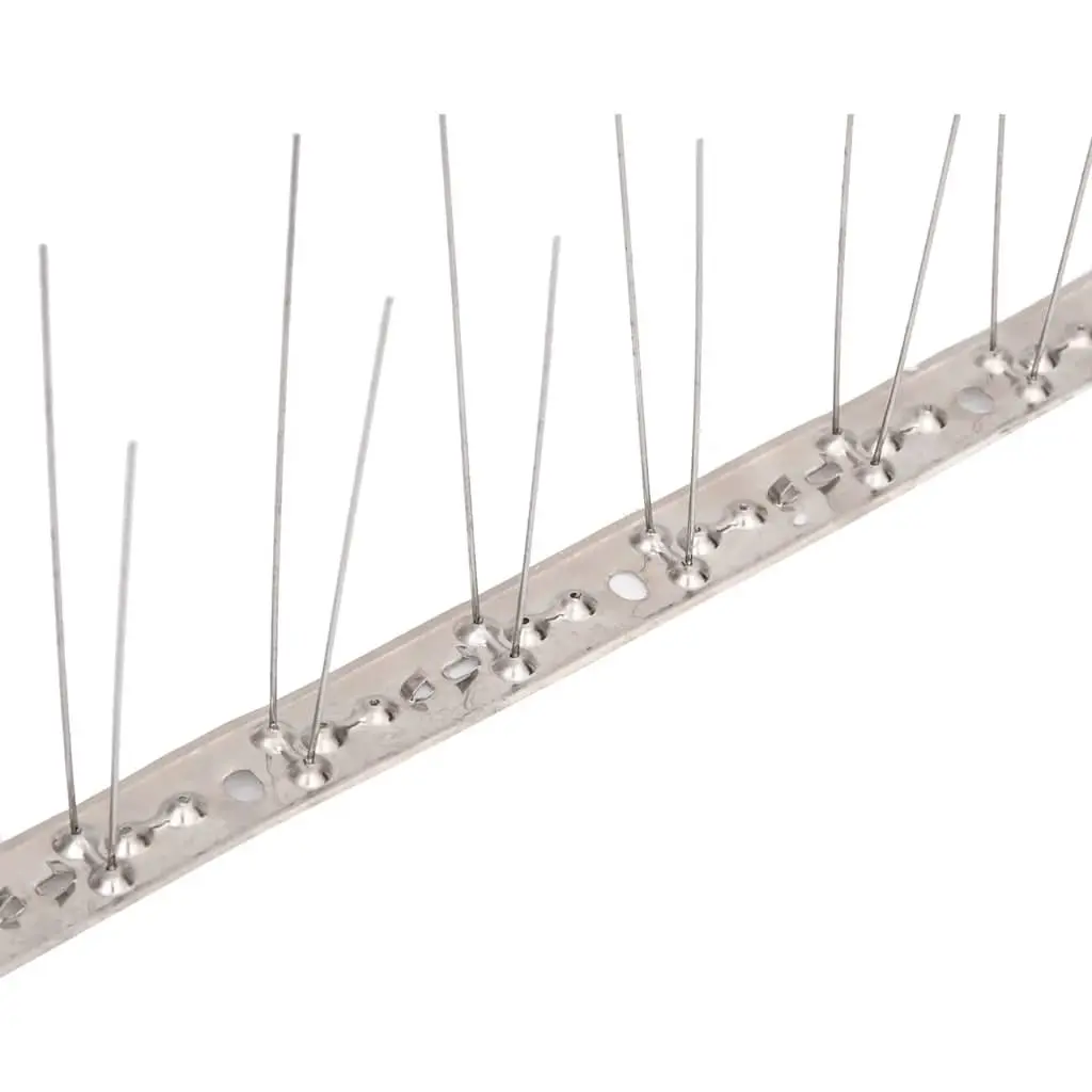 Bird Spikes Silver 3m 2-Row Stainless Steel Deterrent Strips Set of 6