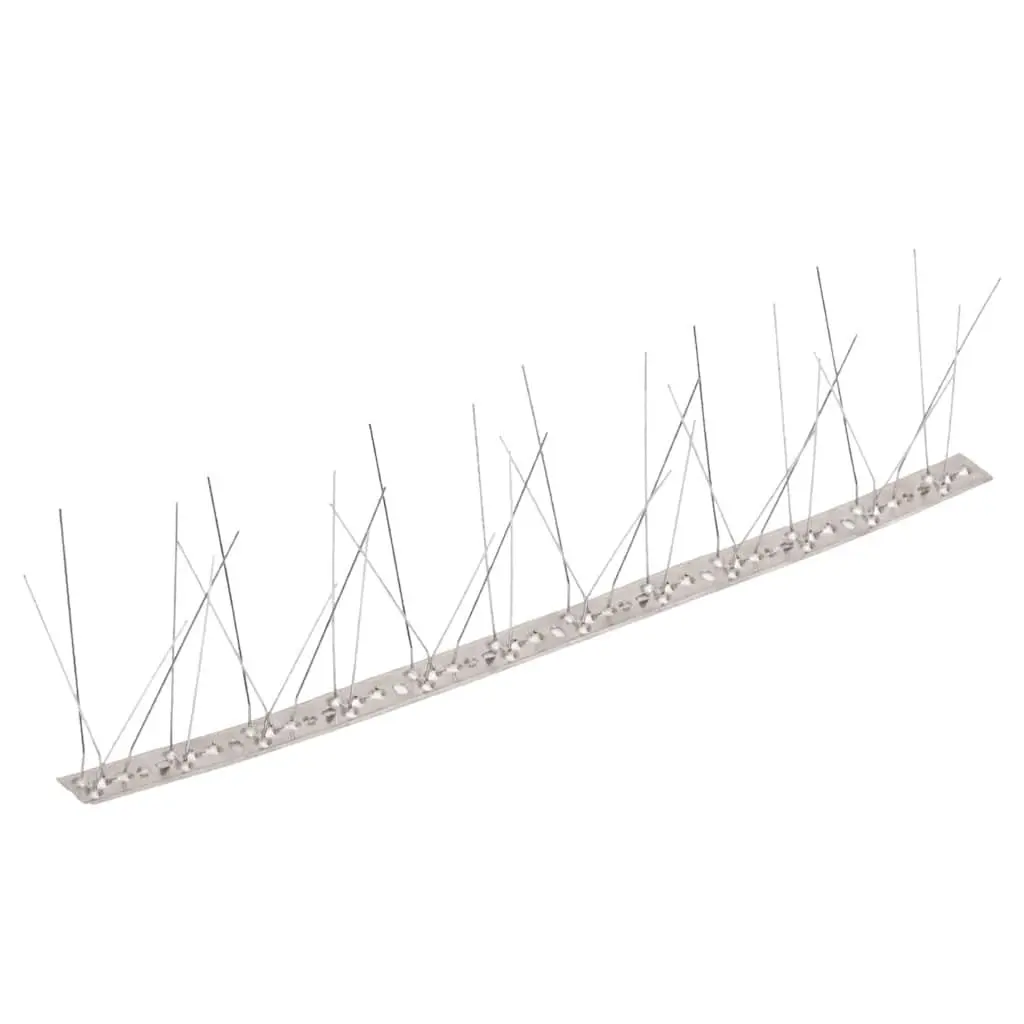 Bird Spikes Silver 5-Row Stainless Steel Pigeon Deterrent 3m