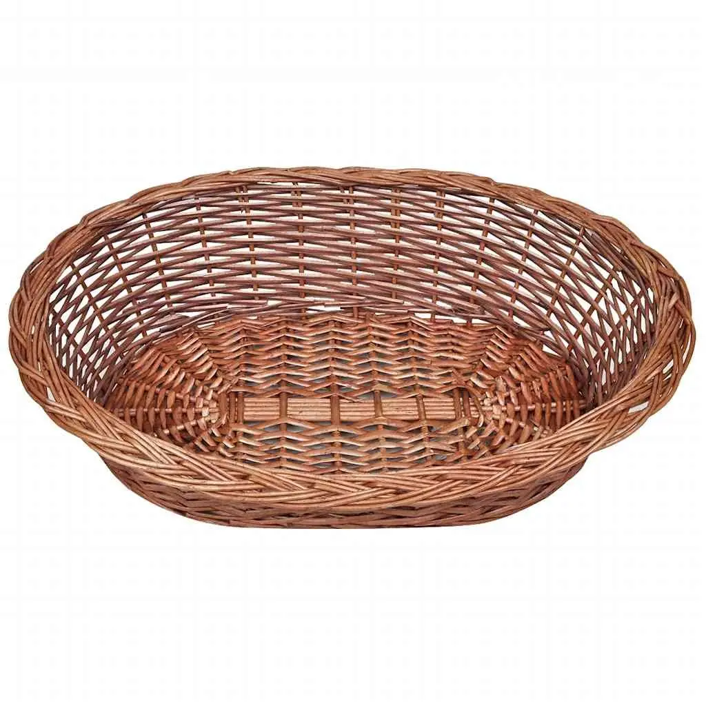 Dog Basket Brown 69cm Classic Willow Indoor Outdoor Pet Bed
