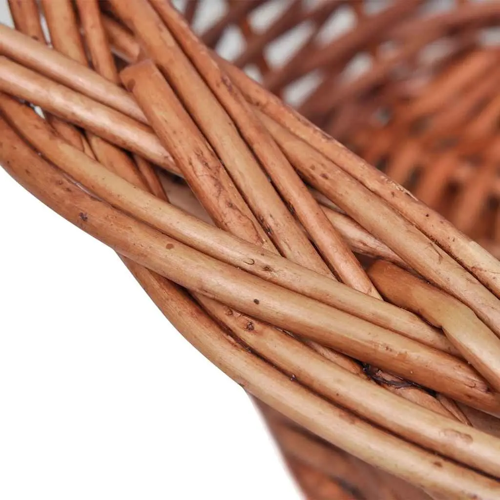 Dog Basket Pet Bed Brown 50cm Willow Woven Indoor Outdoor